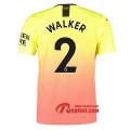 Maillot Manchester City No.2 Walker Orange Third 2019 2020 Nouveau