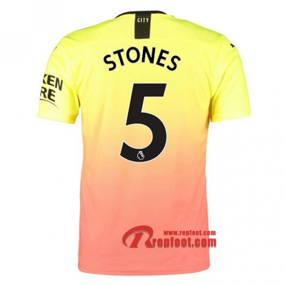 Maillot Manchester City No.5 Stones Orange Third 2019 2020 Nouveau