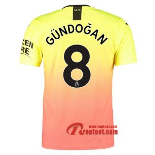 Maillot Manchester City No.8 Gundogan Orange Third 2019 2020 Nouveau