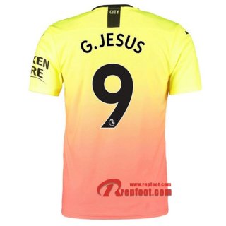Maillot Manchester City No.9 G.Jesus Orange Third 2019 2020 Nouveau