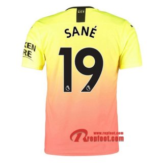 Maillot Manchester City No.19 Sane Orange Third 2019 2020 Nouveau