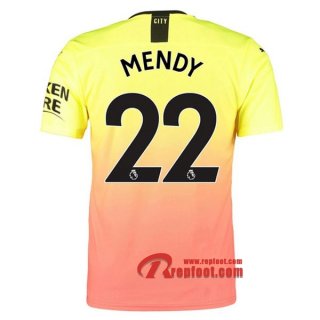 Maillot Manchester City No.22 Mendy Orange Third 2019 2020 Nouveau