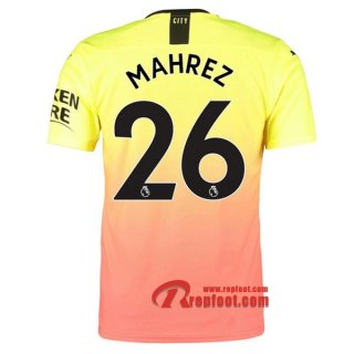 Maillot Manchester City No.26 Mahrez Orange Third 2019 2020 Nouveau