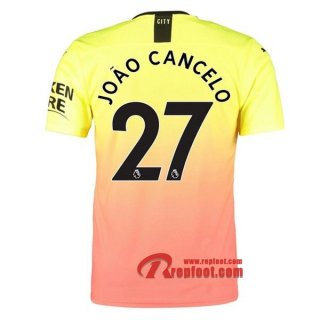 Maillot Manchester City No.27 Cancelo Orange Third 2019 2020 Nouveau