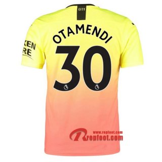 Maillot Manchester City No.30 Otamendi Orange Third 2019 2020 Nouveau