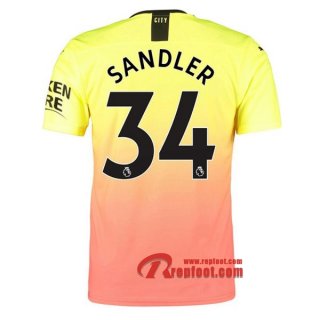 Maillot Manchester City No.34 Sandler Orange Third 2019 2020 Nouveau