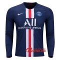 Maillot De Foot PSG Paris Saint Germain Manches Longues Bleu Domicile 2019 2020 Nouveau