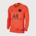 Maillot De Foot PSG Paris Saint Germain Manches Longues Orange Exterieur 2019 2020 Nouveau