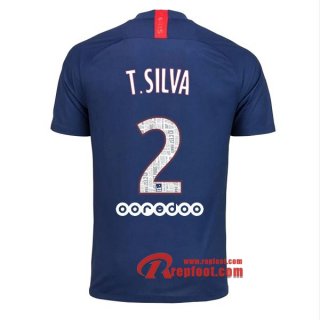 Maillot PSG Paris Saint Germain Jordan No.2 T.Silva Bleu Domicile 2019 2020 Nouveau