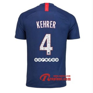 Maillot PSG Paris Saint Germain Jordan No.4 Kehrer Bleu Domicile 2019 2020 Nouveau