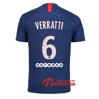 Maillot PSG Paris Saint Germain Jordan No.6 Verratti Bleu Domicile 2019 2020 Nouveau