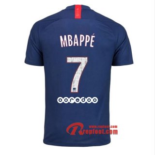 Maillot PSG Paris Saint Germain Jordan No.7 Mbappe Bleu Domicile 2019 2020 Nouveau