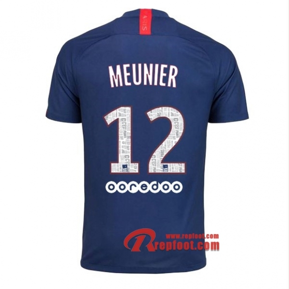 Maillot PSG Paris Saint Germain Jordan No.12 Meunier Bleu Domicile 2019 2020 Nouveau