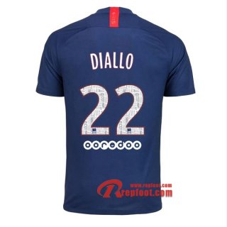 Maillot PSG Paris Saint Germain Jordan No.22 Diallo Bleu Domicile 2019 2020 Nouveau