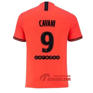 Maillot PSG Paris Saint Germain Jordan No.9 Cavani Orange Exterieur 2019 2020 Nouveau