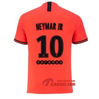 Maillot PSG Paris Saint Germain Jordan No.10 Neymar Jr Orange Exterieur 2019 2020 Nouveau