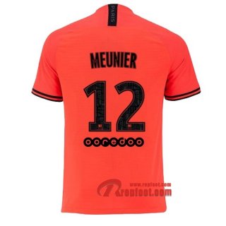 Maillot PSG Paris Saint Germain Jordan No.12 Meunier Orange Exterieur 2019 2020 Nouveau