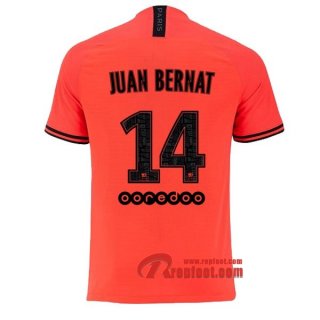 Maillot PSG Paris Saint Germain Jordan No.14 Juan Bernat Orange Exterieur 2019 2020 Nouveau