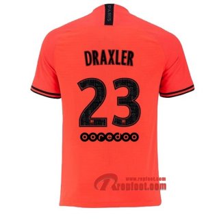 Maillot PSG Paris Saint Germain Jordan No.23 Draxler Orange Exterieur 2019 2020 Nouveau