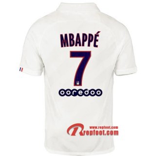 Maillot PSG Paris Saint Germain Jordan No.7 Mbappe Blanc Third 2019 2020 Nouveau