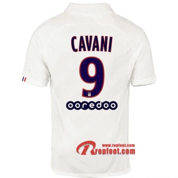 Maillot PSG Paris Saint Germain Jordan No.9 Cavani Blanc Third 2019 2020 Nouveau