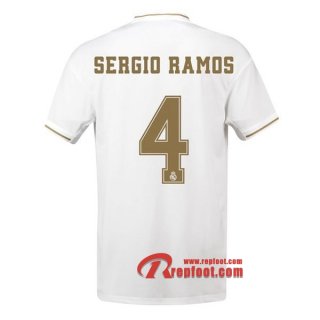 Maillot Real Madrid No.4 Sergio Ramos Blanc Domicile 2019 2020 Nouveau