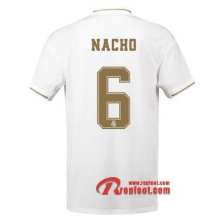Maillot Real Madrid No.6 Nacho Blanc Domicile 2019 2020 Nouveau