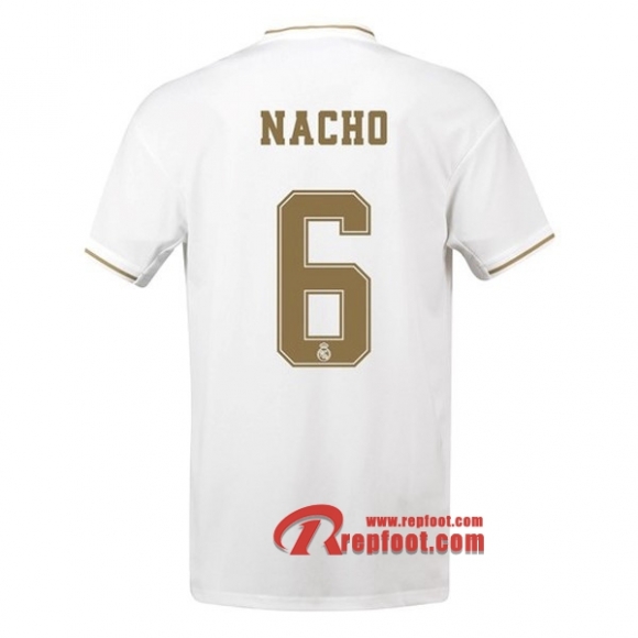 Maillot Real Madrid No.6 Nacho Blanc Domicile 2019 2020 Nouveau  Maillot Real Madrid No.6 Nacho Blanc Domicile 2019 2020 Nouveau