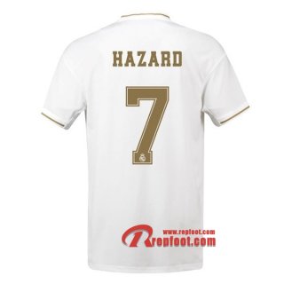Maillot Real Madrid No.7 Hazard Blanc Domicile 2019 2020 Nouveau