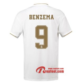 Maillot Real Madrid No.9 Benzema Blanc Domicile 2019 2020 Nouveau