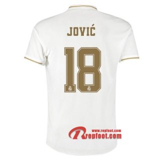 Maillot Real Madrid No.18 Jovic Blanc Domicile 2019 2020 Nouveau