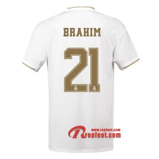 Maillot Real Madrid No.21 Brahim Blanc Domicile 2019 2020 Nouveau