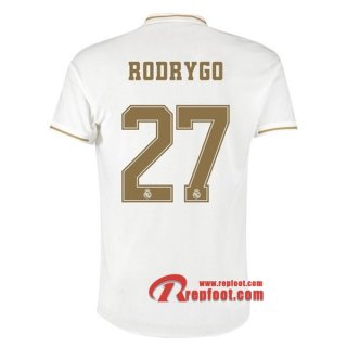 Maillot Real Madrid No.27 Rodrygo Blanc Domicile 2019 2020 Nouveau