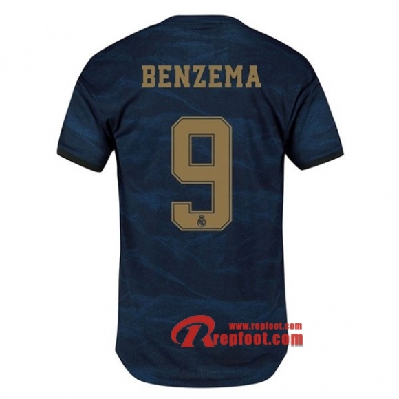 Maillot Real Madrid No.9 Benzema Bleu Exterieur 2019 2020 Nouveau