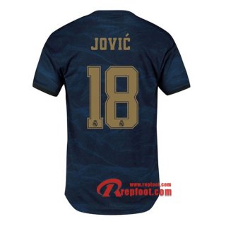 Maillot Real Madrid No.18 Jovic Bleu Exterieur 2019 2020 Nouveau