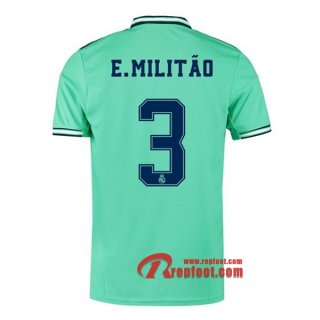 Maillot Real Madrid No.3 E.Militão Vert Third 2019 2020 Nouveau