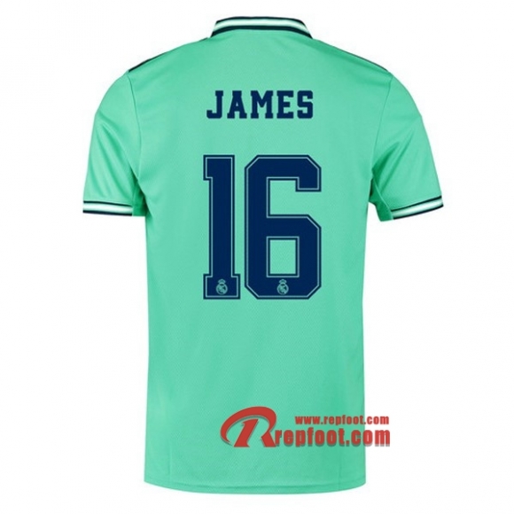 Maillot Real Madrid No.16 James Vert Third 2019 2020 Nouveau