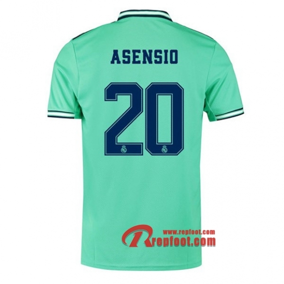 Maillot Real Madrid No.20 Asensio Vert Third 2019 2020 Nouveau