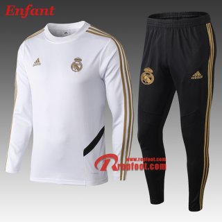 Ensemble Survetement De Real Madrid Enfant Blanc 2019/2020 Nouveau