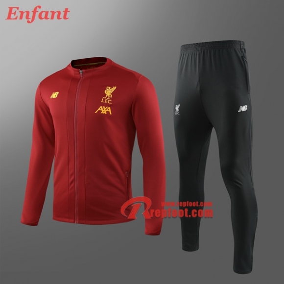 Ensemble Veste Survetement De FC Liverpool Enfant Rouge 2019/2020 Nouveau