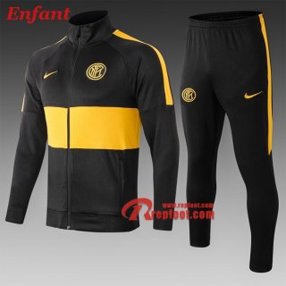 Ensemble Survetement De Inter Milan Enfant Noir/Jaune 2019/2020 Nouveau