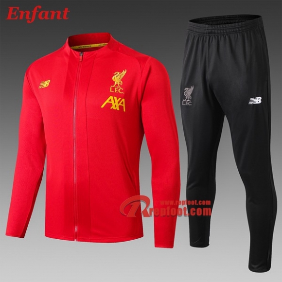 Ensemble Veste Survetement De FC Liverpool Enfant Rouge 2019/2020 Nouveau