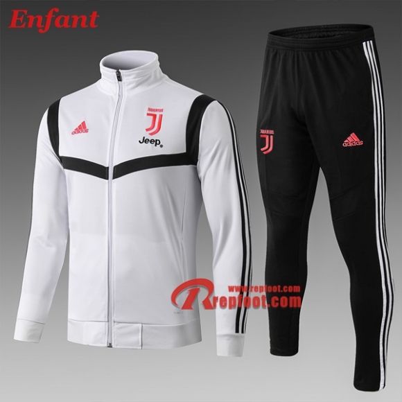 Ensemble Veste Survetement De Juventus Enfant Blanc/Noir 2019/2020 Nouveau