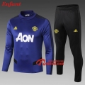 Ensemble Veste Survetement De Manchester United Enfant Bleu 2019/2020 Nouveau