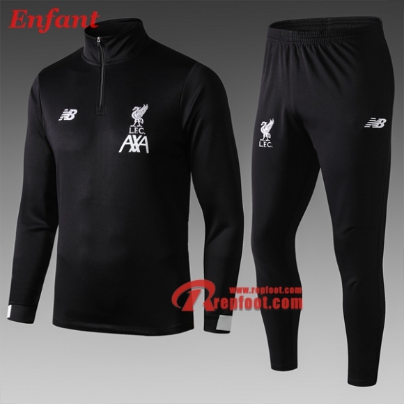 Ensemble Survetement De FC Liverpool Enfant Noir 2019/2020 Nouveau