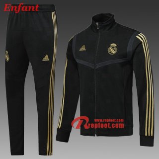 Nouveau Ensemble Veste Survetement De Real Madrid Enfant Noir 2019/2020 :Site Fiable | Repfoot