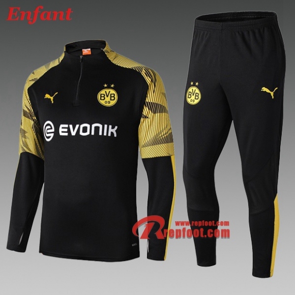Nouveau Ensemble Survetement De Dortmund Enfant Noir Jaune 2019/2020 :Site Fiable | Repfoot