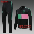 Ensemble Nouveau Survetement De FC Barcelone Enfant Noir Vert Rose 2019 2020