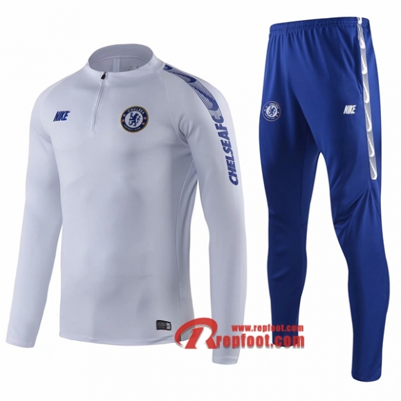 Ensemble Survetement Chelsea FC Blanc 2019-2020 Nouveau