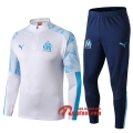 Ensemble Du Survetement Marseille OM Blanc/Bleu 2019/2020 Nouveau